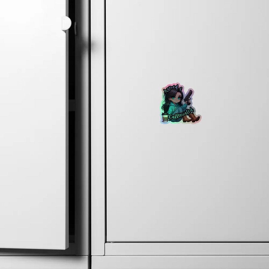 Armed & Caffeinated Holographic Sticker Sheet product image (6)