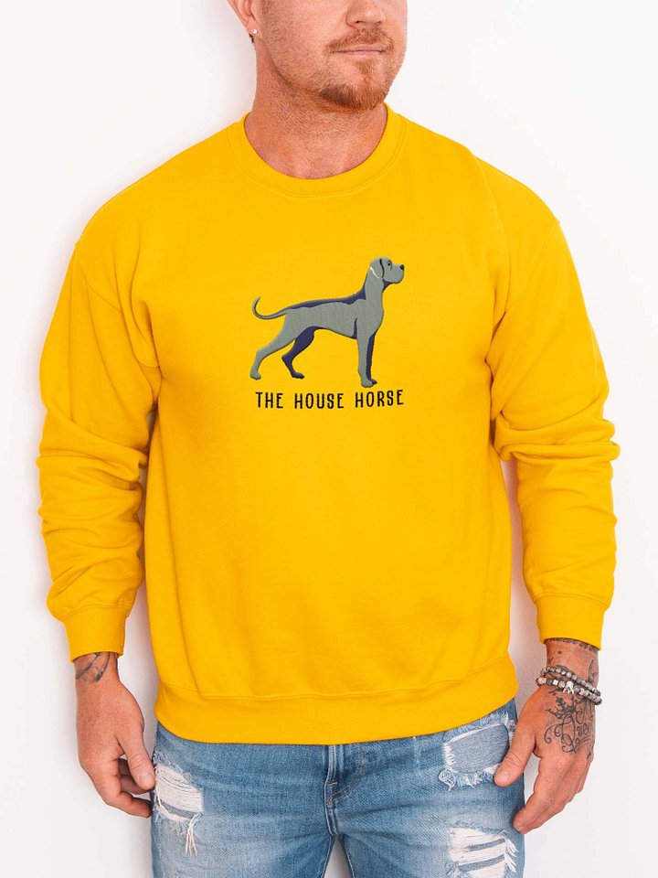 The House Horse Sweatshirt (Embroidered) of a Great Dane(Blue) product image (2)