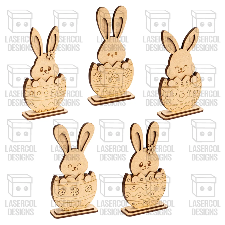 Easter Bunny Bundle Set (10 Styles, 2 Sizes) - Laser Cut Files product image (6)