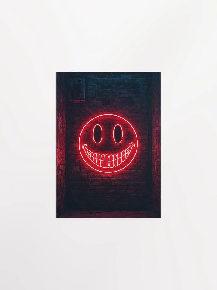 Red Neon Smiley Face Poster product image (5)