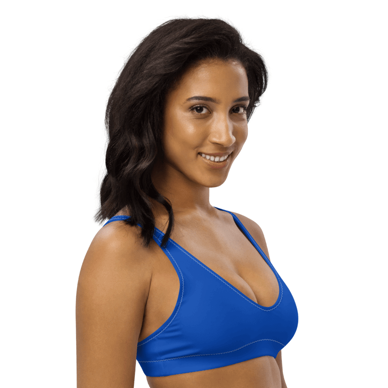 Plain Color Absolute Blue Padded Bikini Top product image (3)
