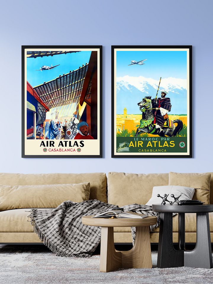 Morocco, Air Atlas, 1950s — retro travel poster, vintage travel print product image (2)