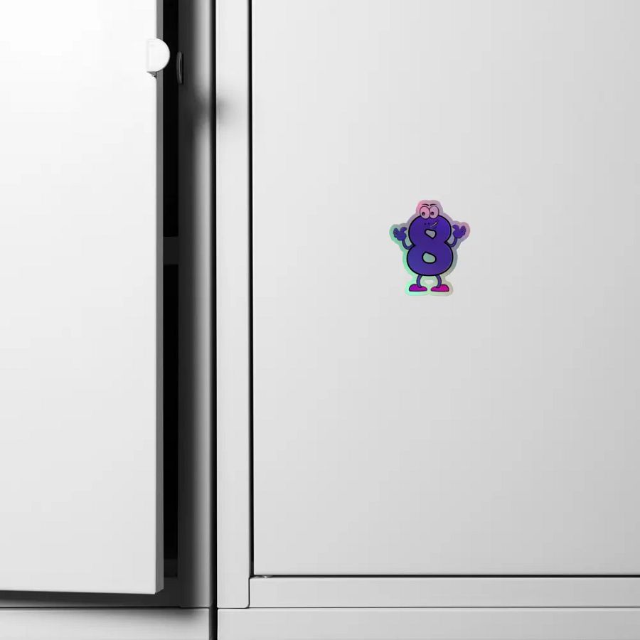 Playful Purple Number 8 Holographic Stickers product image (6)