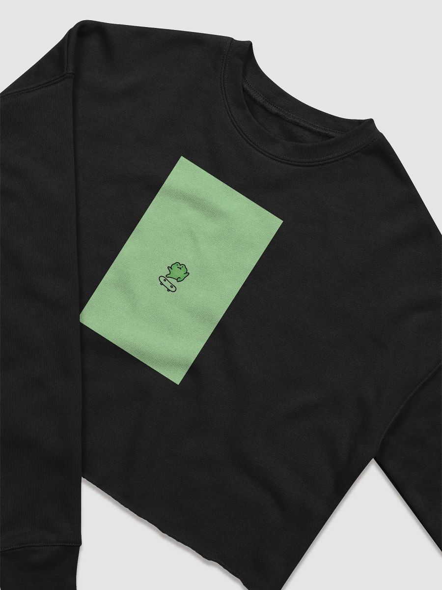 Froggy Skateboard Trick Fleece Crop Sweatshirt product image (13)