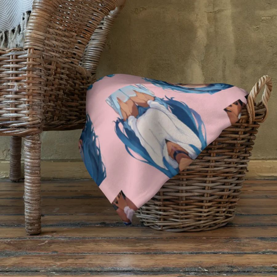 Blue-haired Anime Girl Throw Blanket product image (10)