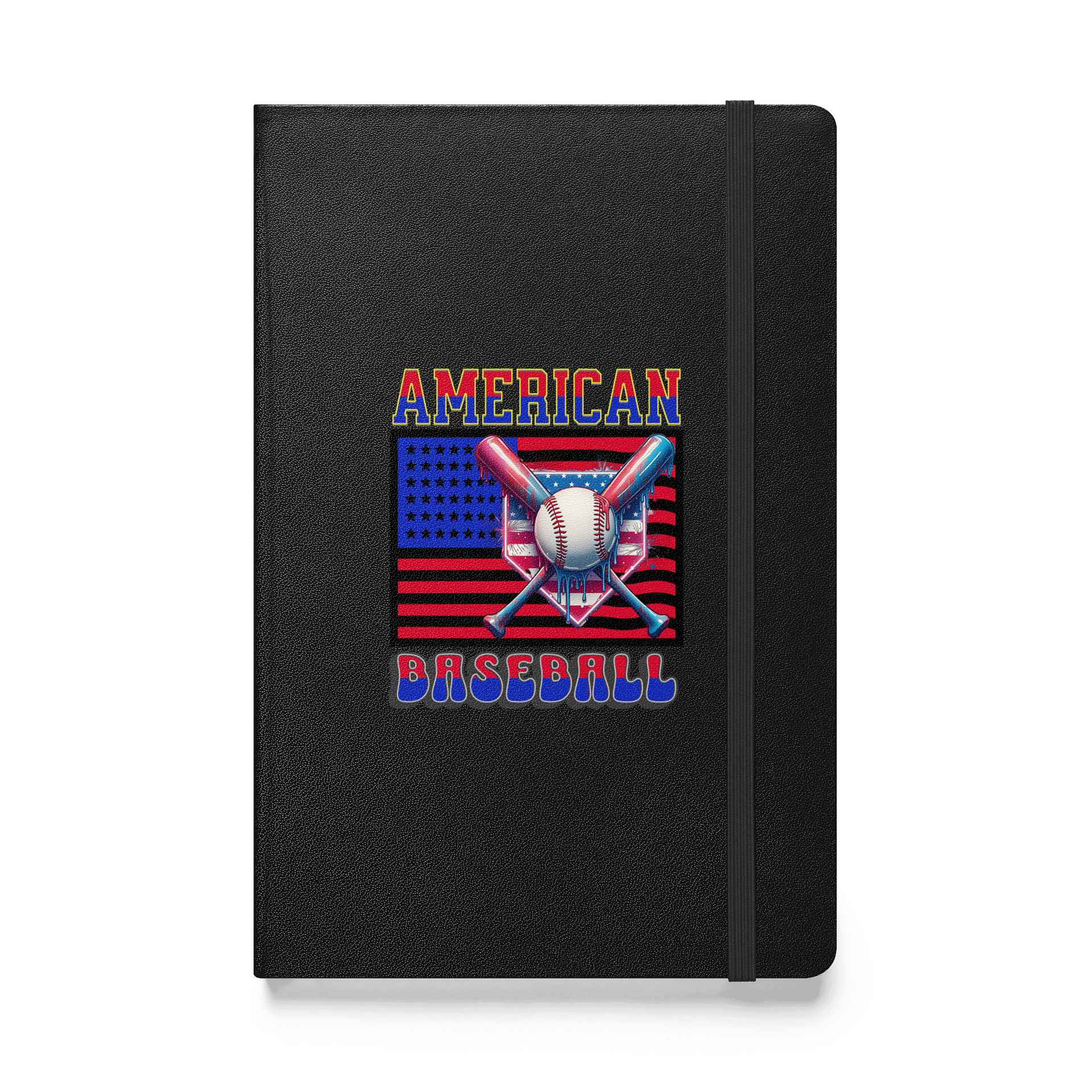 American Baseball Flag Drip Hardcover Notebook product image (1)