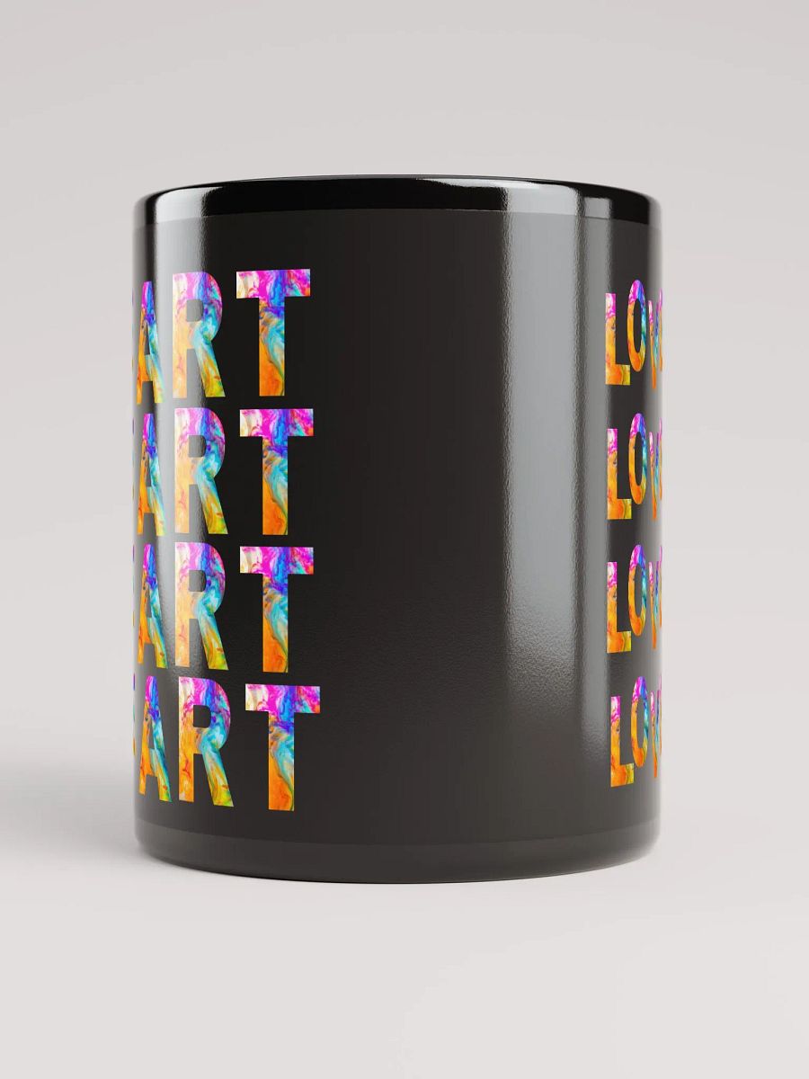 Trendy Black coffee mug for the artist in your family. Creative design ‘LOVE ART’ Perfect gift for artist friend, mom dad. product image (10)