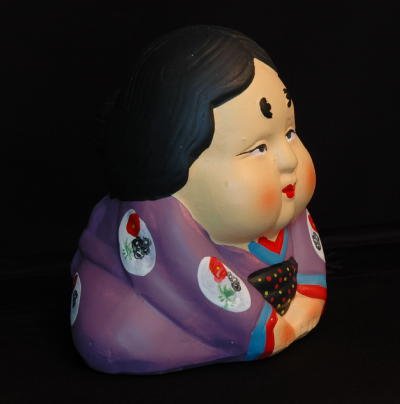 Japanese Okame Goddess Statue - Ceramic Otafuku Uzume product image (2)