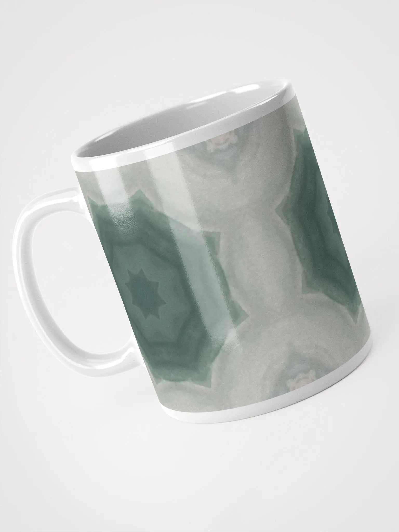 Green and White Geometric Patterned Design product image (3)