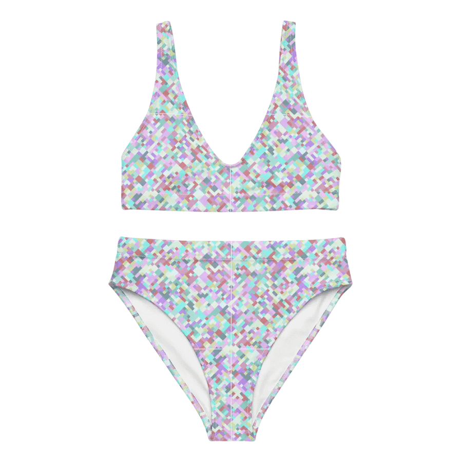 Colorful Mosaic Pattern Design High Waisted Bikini - v6 product image (9)