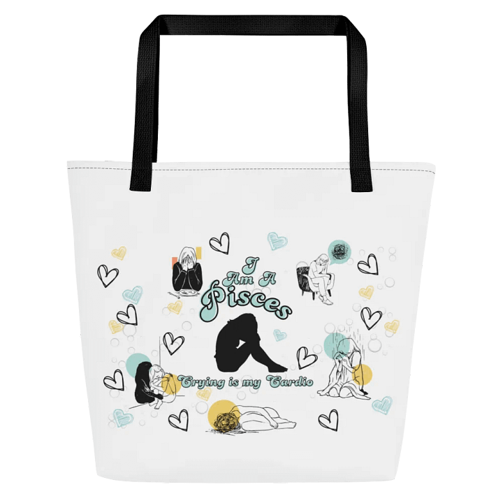 Pisces, Crying is My Cardio, White Tote product image (1)