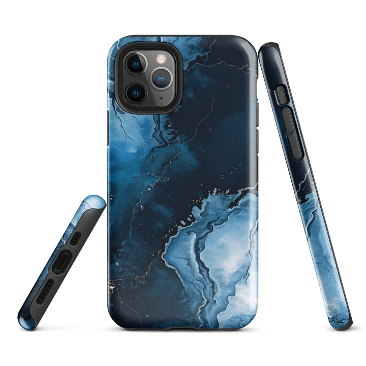 Tough Phone Case for iPhone® - Blue Marble Slab Painting product image (1)