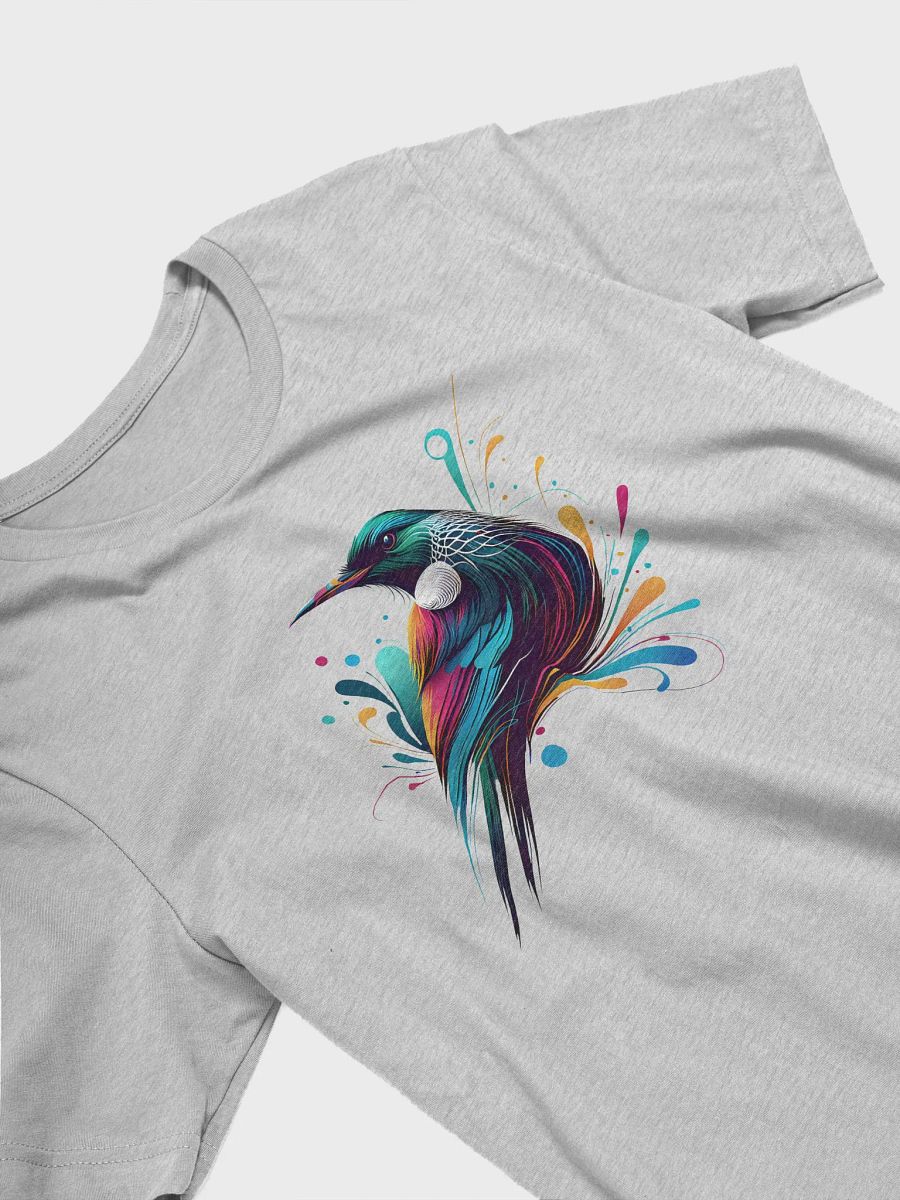 Tui Bird T-Shirt, New Zealand Native Bird Tee, Vibrant Artistic Wildlife Design, Nature-Inspired Graphic T-shirt product image (3)