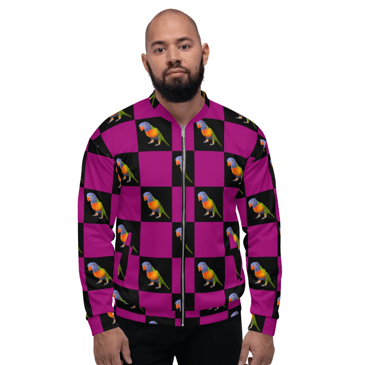 Doctor the Birb checked bomber jacket product image (1)
