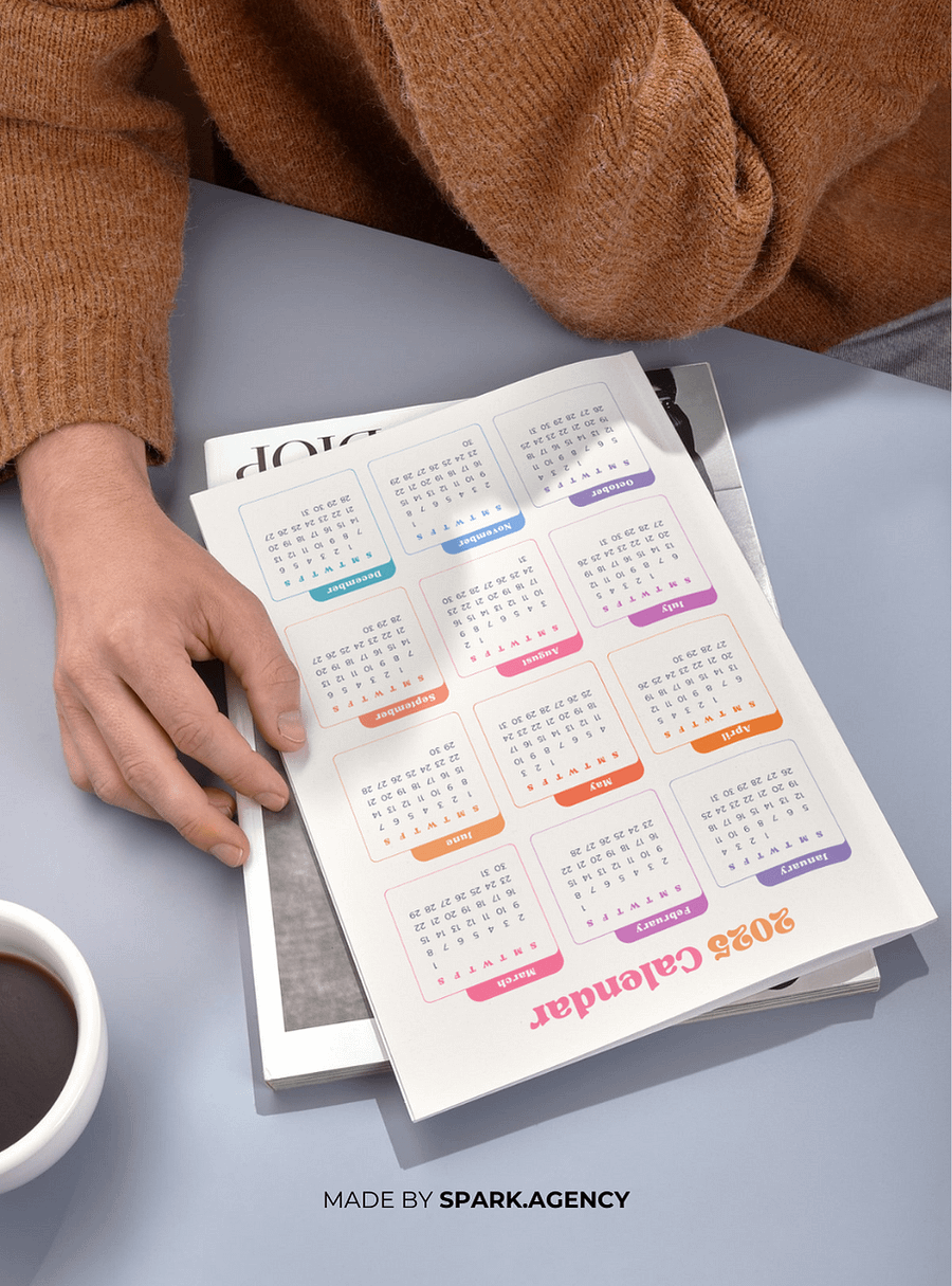 Colorful Tabs Yearly 2025 Annual Calendar product image (4)