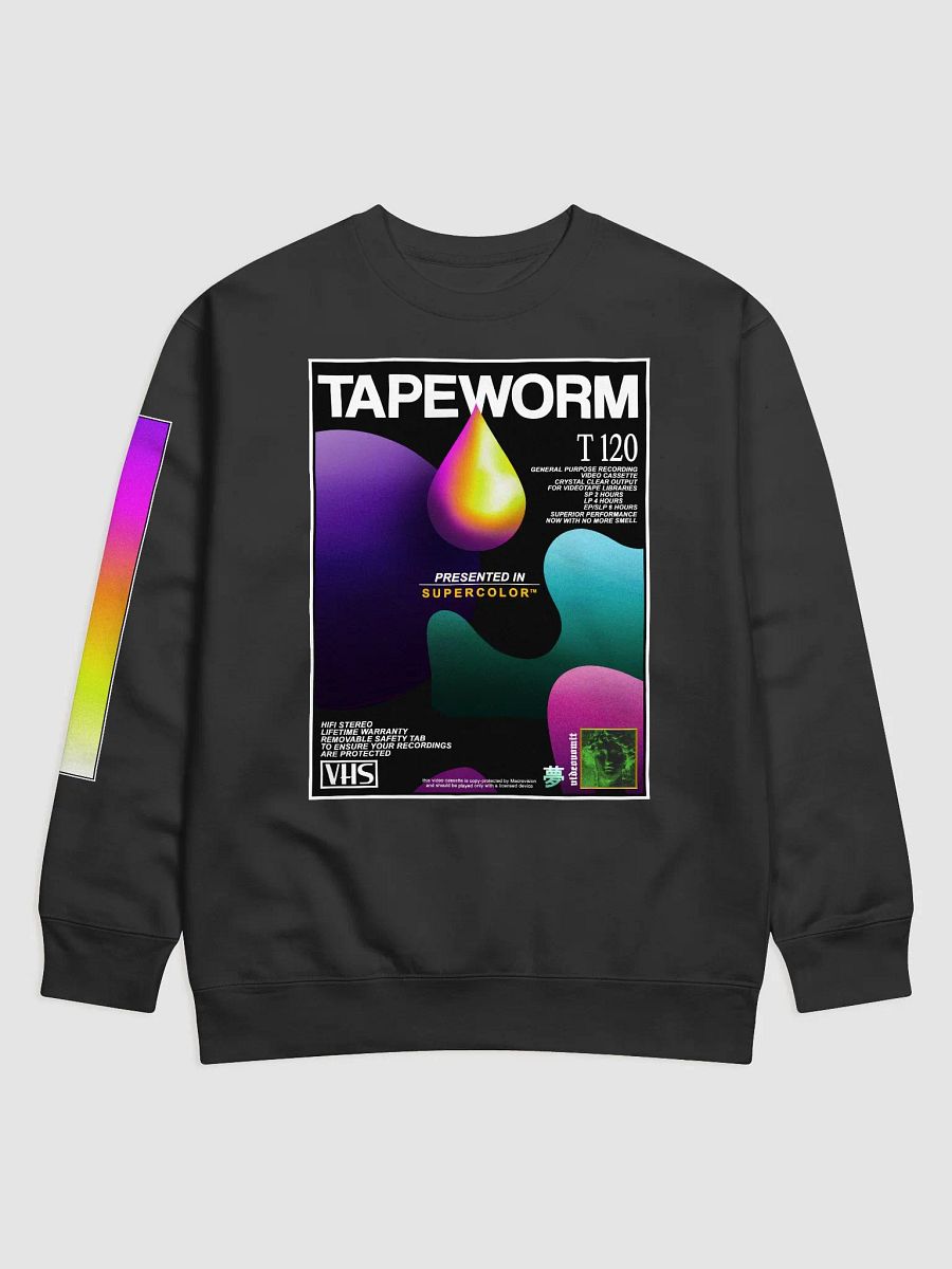 videovomit TAPEWORM VHS crewneck frontprint sweatshirt product image (1)