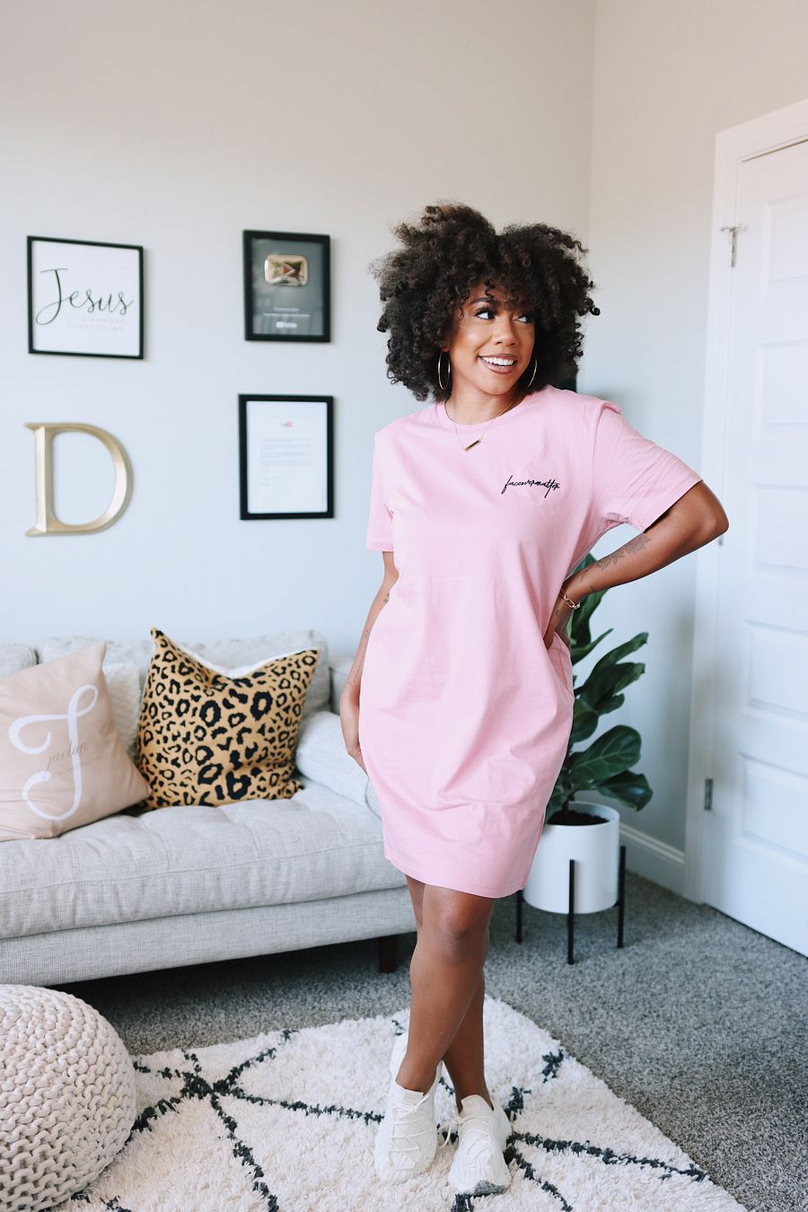 Faceovermatter T-Shirt Dress (Canyon Pink) product image (4)