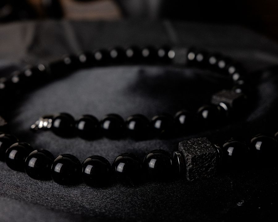 Onyx & Lava Stone Beaded Necklace product image (3)