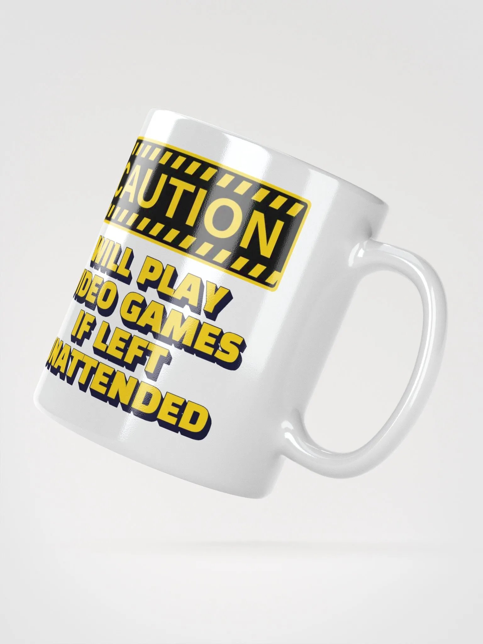 Caution - Will Play Video Games If Left Unattended White Mug product image (5)