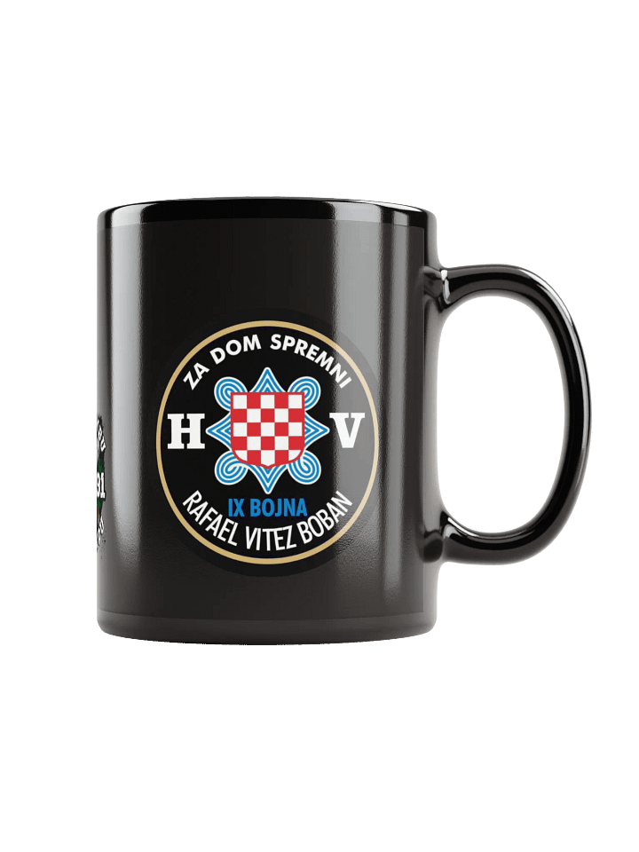 Patriotic Emblem Black Mug IX BOJNA HOS RAFAEL VITEZ BOBAN product image (1)
