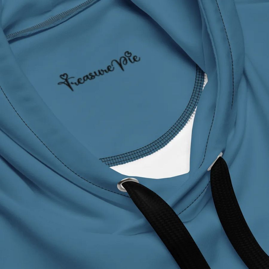 Plain Medium Blue True Summer Unisex Recycled Polyester Heavyweight Premium Hoodie by Treasure Pie product image (7)