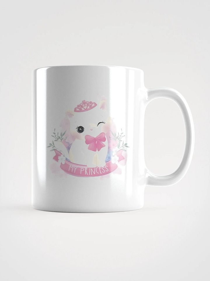 White Glossy Mug Cute Kitty product image (1)