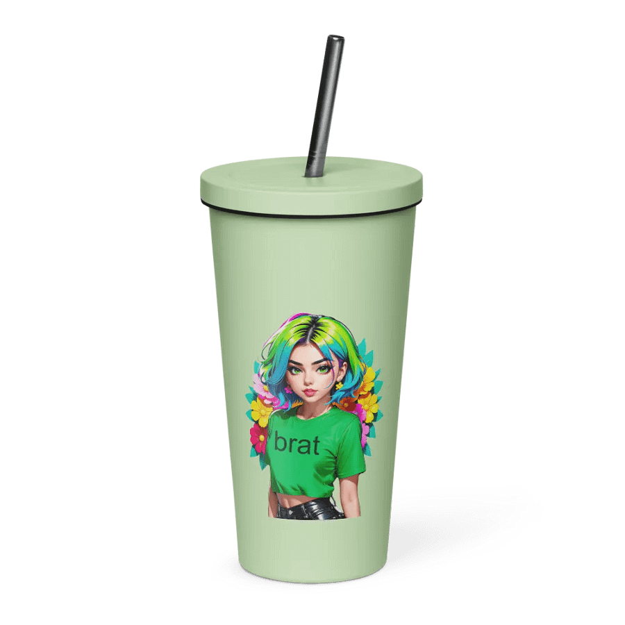 Brat 20 oz Tumbler Cup - Mint - Insulated Tumbler with a Straw v1 product image (1)