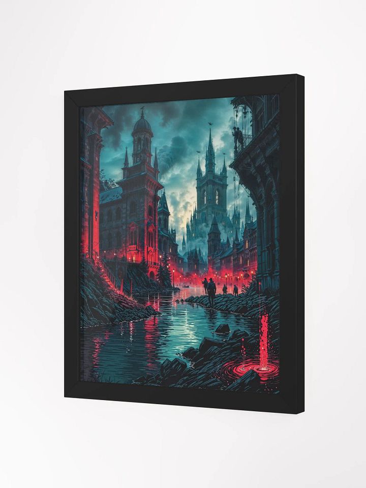Crimson Gothic City Framed Print product image (7)