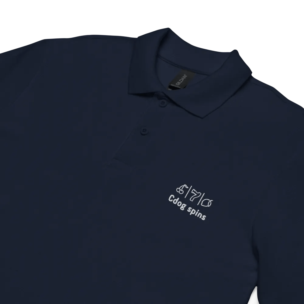 Cdog Spins Polo Unisex Navy Full Logo product image (3)