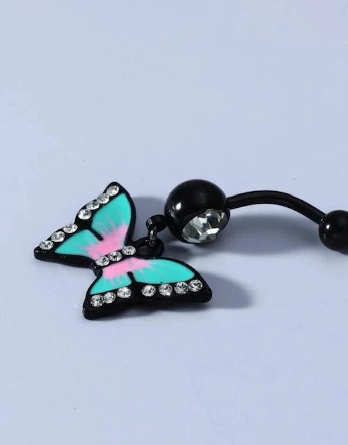 DECOR MULTI COLOR BUTTERFLY BELLY RING product image (2)