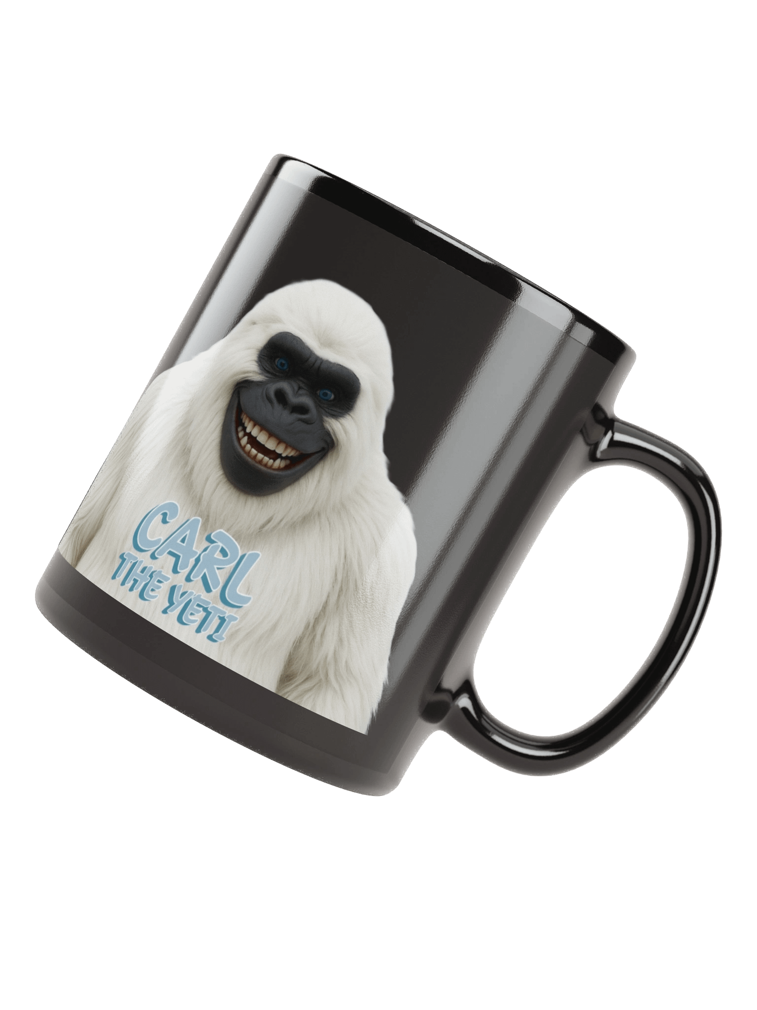 Carl the Yeti Black Glossy Mug product image (7)