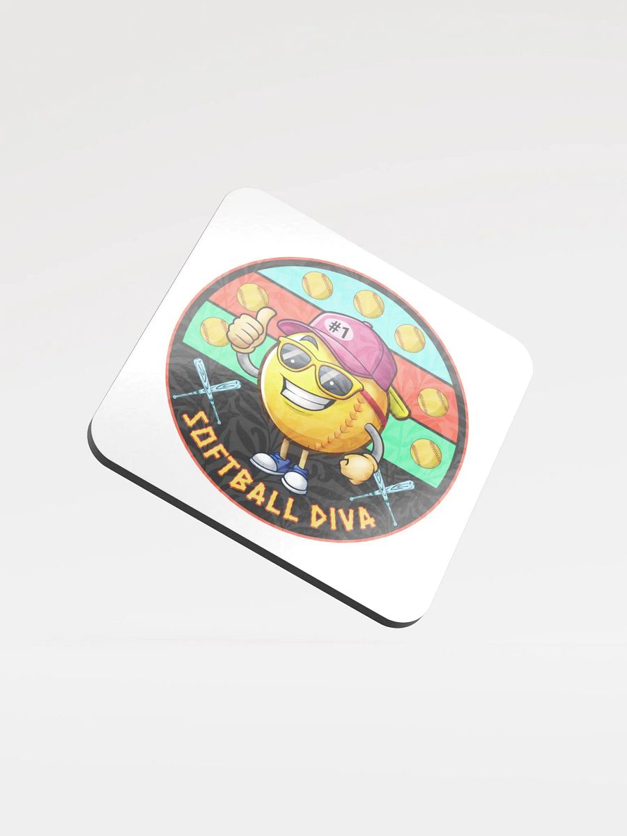 Softball Diva Thumbs Up Cork Coaster product image (1)
