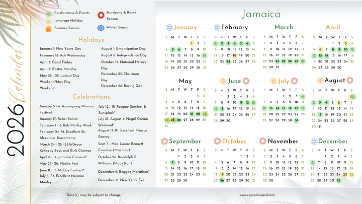 Jamaica Calendar (2025–2026) product image (2)
