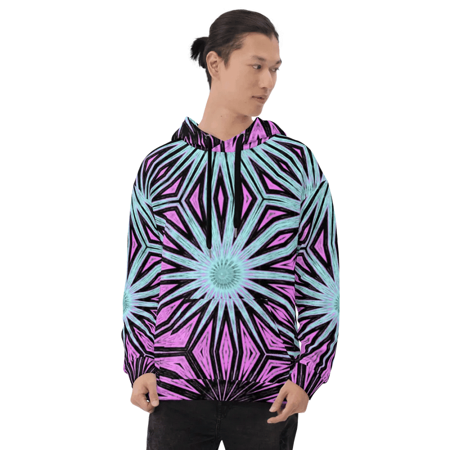 Abstract Striking Modern Circles Unisex Pull On Hoodie product image (9)