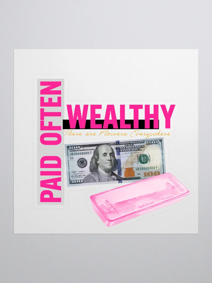 PRETTY PAID PINK Wealthy & Paid Often Logo Sticker product image (1)