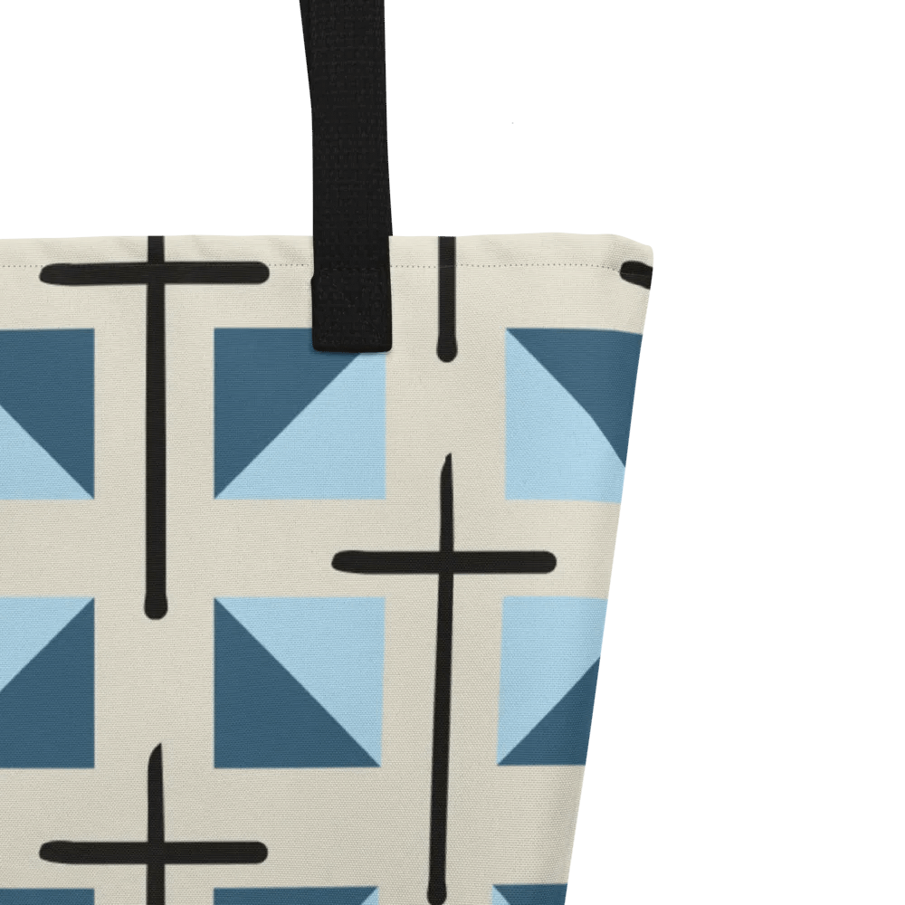 Blue Cross Quilted Patterned Tote Bag product image (4)