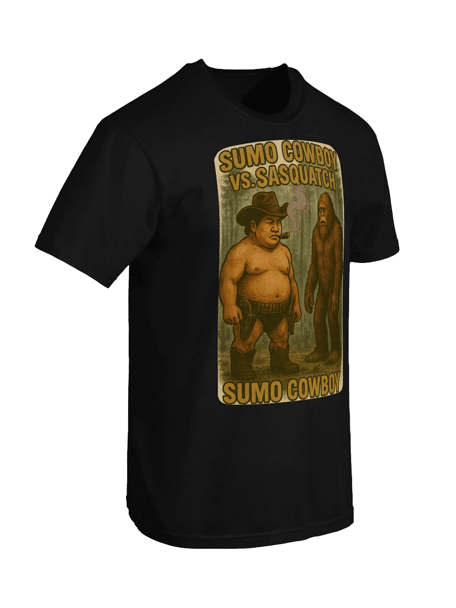 Epic Showdown: Sumo Cowboy vs. Sasquatch T-Shirt product image (7)