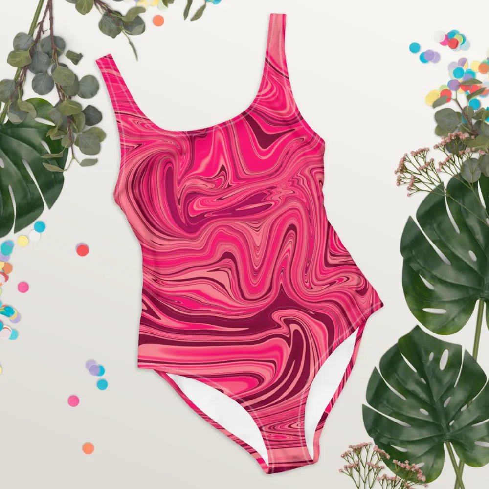 Swim Suit - Shades of Magenta Pink Digital Fluid Art product image (8)
