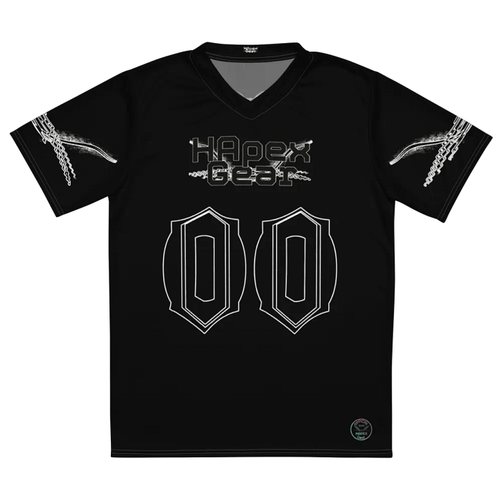 French - Black - Recycled Unisex Sports Jersey - Black HApex Gear Black Logo product image (2)