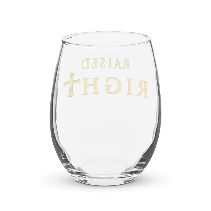 Raised Right Cross Stemless Wine Glass product image (2)