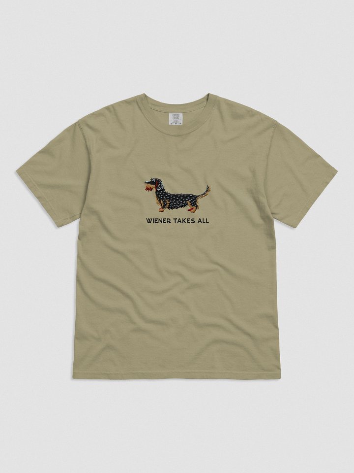 Wiener Takes All T-Shirt(Embroidered) of a Wirehaired Dachshund(Salt & Pepper) product image (11)
