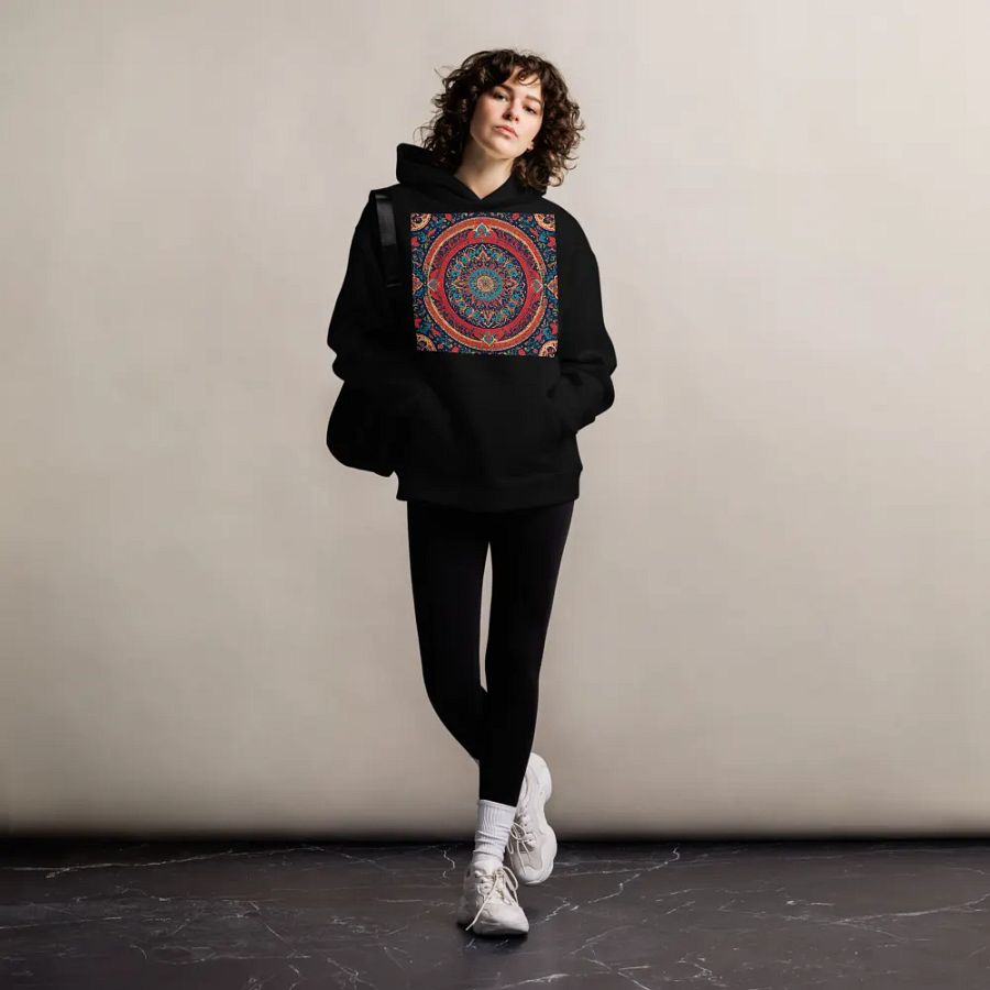 Hoodie with Persian Carpet Design Mix of Beautiful Colors product image (8)