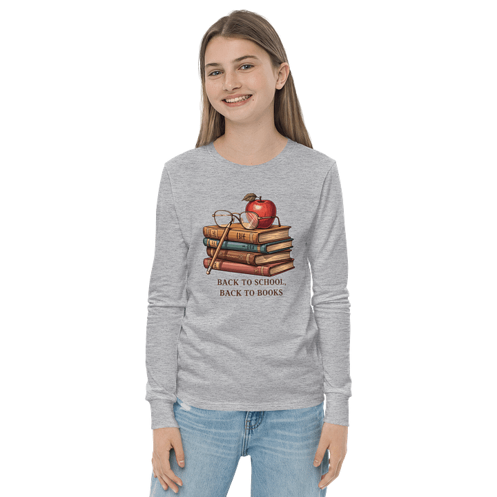Bookworm Back to School Youth Long Sleeve Tee product image (3)