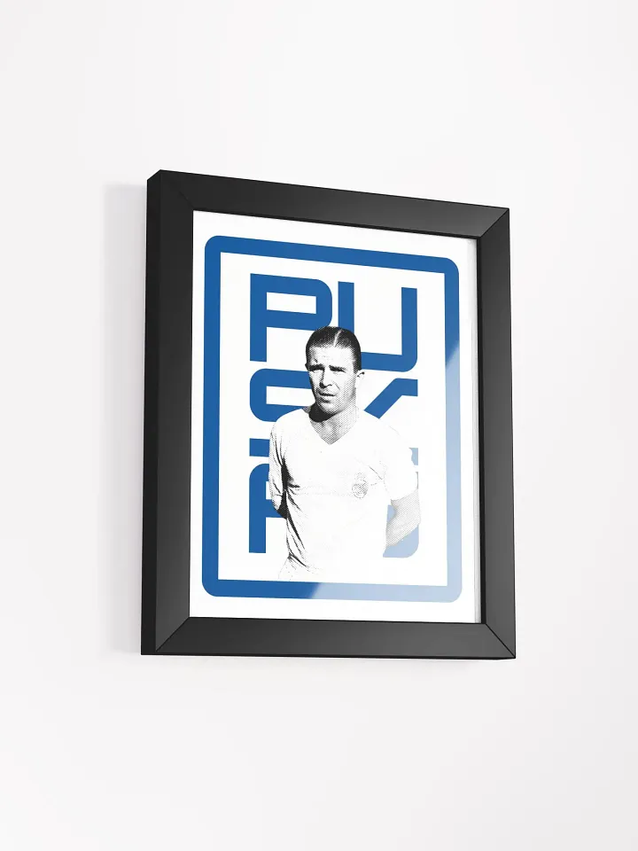 Ferenc Puskás BW Real Madrid Name Art Framed Print product image (1)
