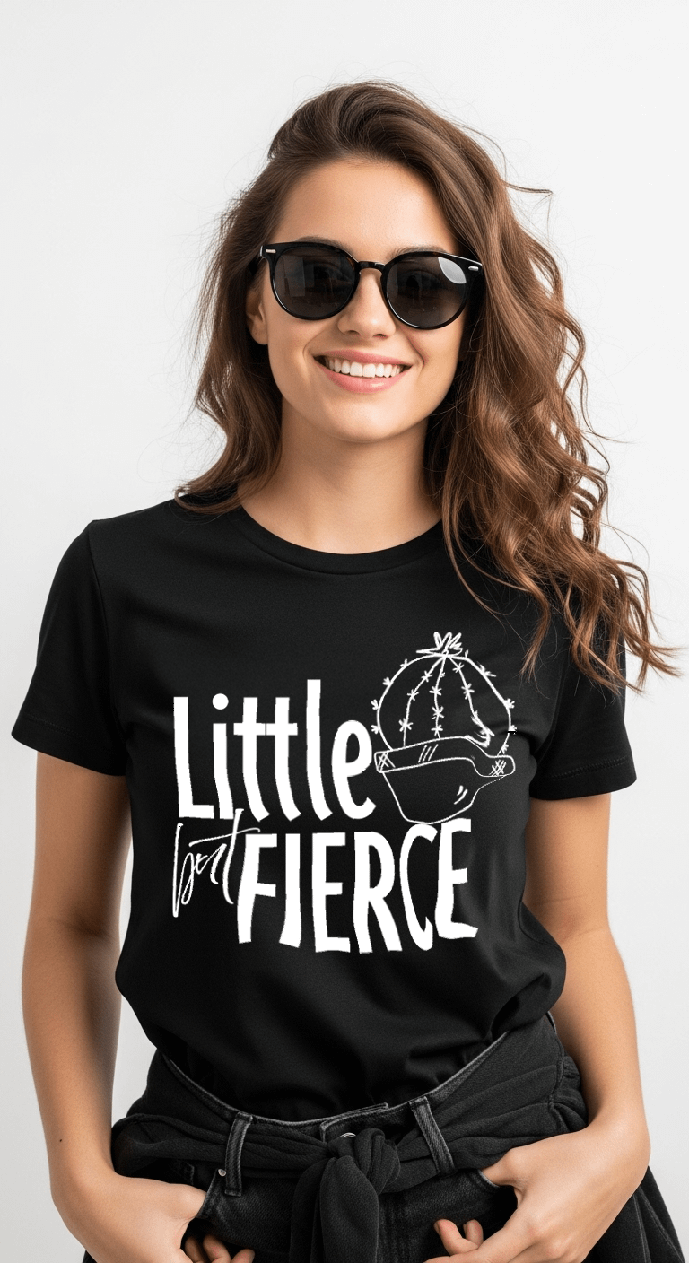 Little but Fierce Minimalist Cactus T-Shirt product image (1)