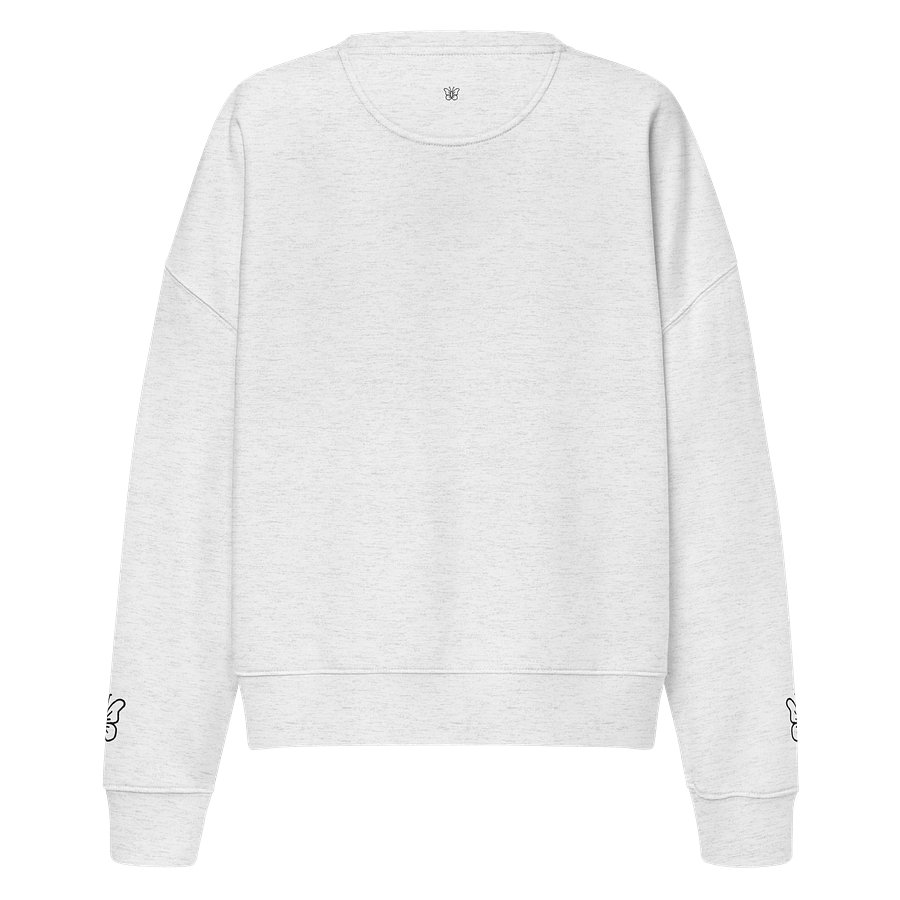 Blue Butterfly (art by Dina R.) watercolor painting - Women's Organic Crew Neck Sweatshirt product image (2)