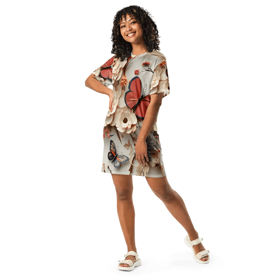 3D-Ditsy-Flowers-Seamless-Patterns T-shirt Dress - V14 product image (9)