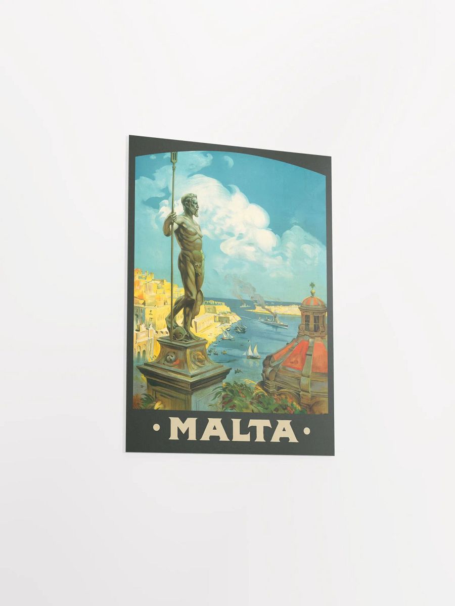 Malta, Valletta 1910s — retro travel poster, vintage travel art print, retro travel wall art, triptych wall art product image (10)