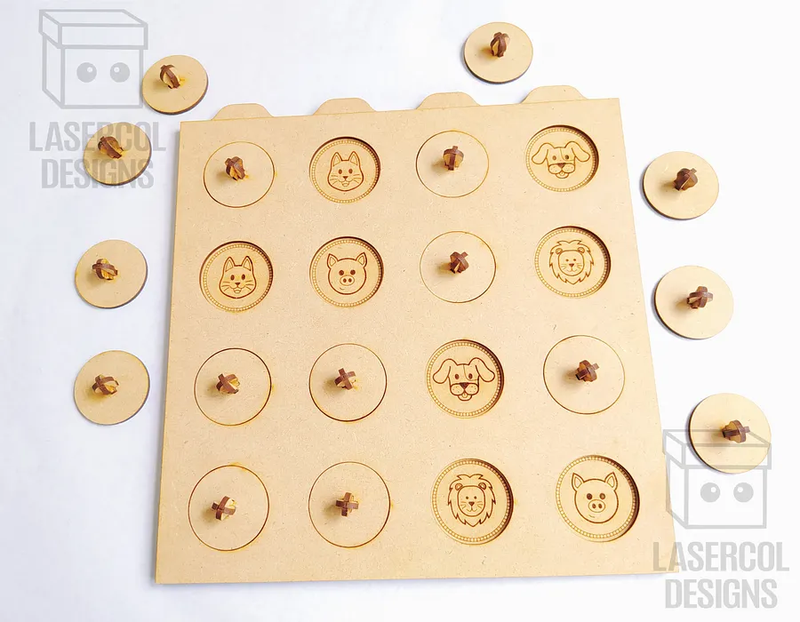 Memory Game (Animals) Version 1 and 2 - Laser Cut Files product image (5)