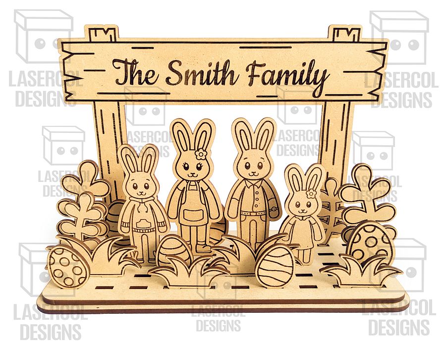 Easter Bunny Family Diorama (15 Different Bunnies) - Laser Cut Files product image (4)